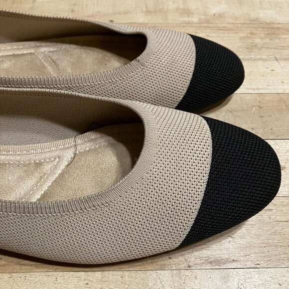 Seychelles Womens Tippy Wides Knit Foam Ballet Flats Size 10 WIDE Beige SP EXC - Picture 1 of 11